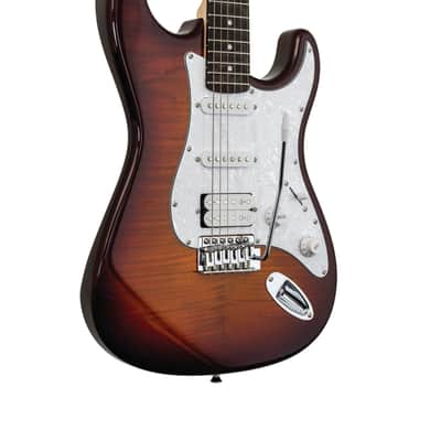 Washburn SFDSB Deluxe Sonamaster Double Cut Solid Body Flame Maple Top Maple Bolt-on Maple Neck 6-String Electric Guitar image 7