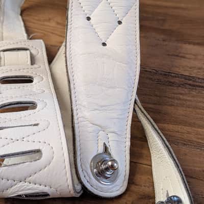Levy's Leather Guitar Strap 2.5" White With Locks As Pictured NICE Strap! image 3