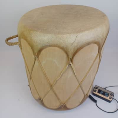 16x13"Hand Carved Log Drum Rawhide Medicine Shamanic Ritual Percussion Music+Med image 11