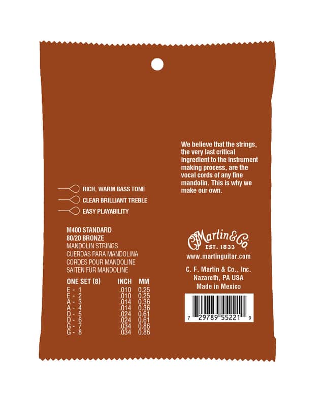 Martin Mandolin M400 Strings image 1