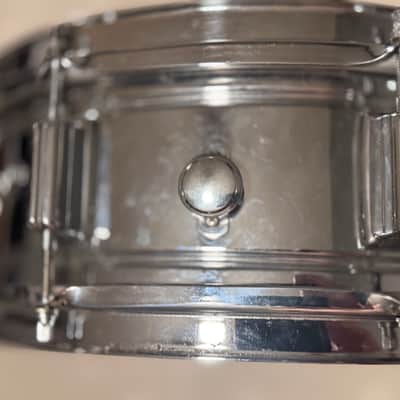 Rogers Fullerton Era 5 x 14 Powertone Chrome over Brass COB snare; Super clean! image 2