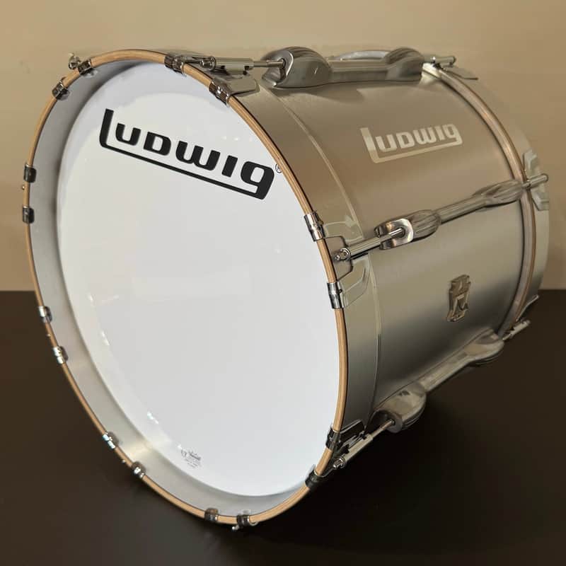 Ludwig Ultimate Marching Bass Drum Line - Brushed Aluminum Wrap 18x14” image 1