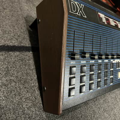 Oberheim DX 6-Voice Drum Machine 1982 - Blue with Wood Sides image 3