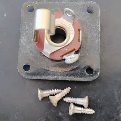 Gibson Les Paul Jack Plate complete with screws switchcraft 1958 - Black image 2