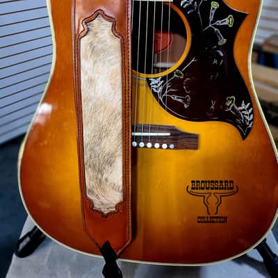 The Prairie Gold - Handcrafted Full-Grain Leather Guitar Strap with Hair-on Cowhide image 4
