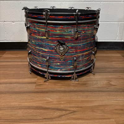 Ludwig No. 983-1 Hollywood Outfit 8x12 / 9x13 / 16x16 / 14x22" Drum Set with Keystone Badges 1968 - Psychedelic Red image 14