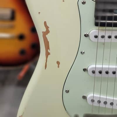 AIO S3 Electric Guitar - Relic Olympic White (Ebony Fingerboard) GS-001 image 8
