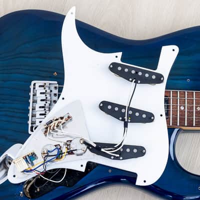 1992 Levinson Blade Texas Blue S-Style Guitar SSS Clear Blue, Japan image 19