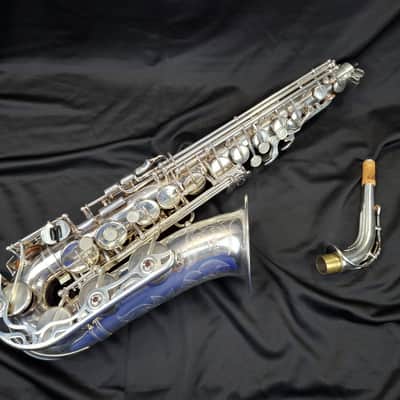 NO TARIFFS - Yamaha YAS-62S Silver Alto Saxophone Purple Logo image 1