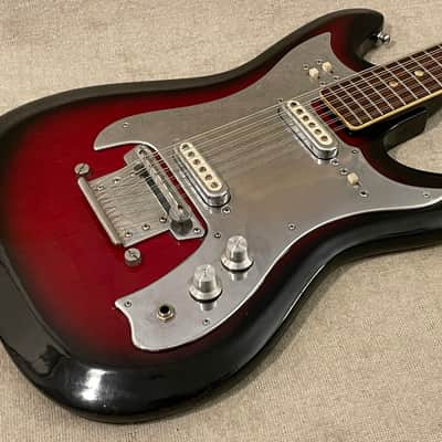 1960’s Unbranded Sekova Mentor 12 String Guitar Variant Redburst Hockey Stick Headstock Electric XII MIJ Japan Rare / VIDEO image 6