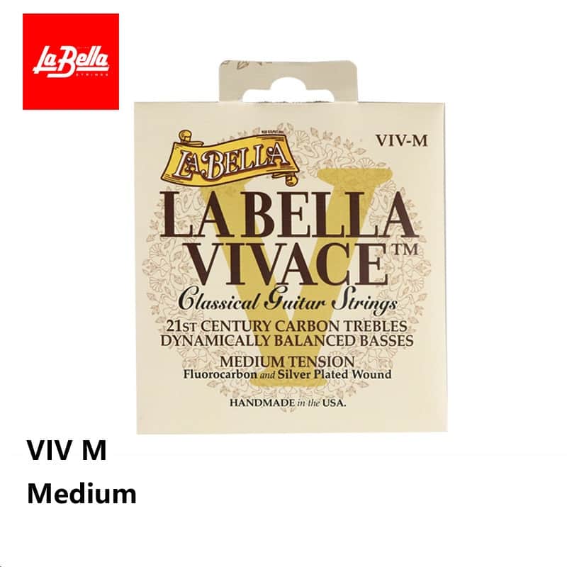La Bella VIV-M Vivace Classical Guitar Strings – Carbon Trebles, Medium Tension Bild 1