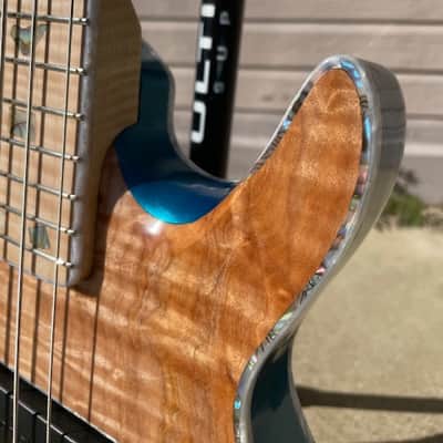 JLC Guitars Anaheim Bass - Natural, Aquamarine Metallic image 6