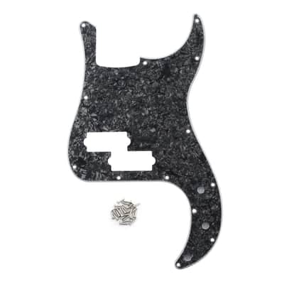 P Bass Pickguard Guitar Scratch Plate Pick Guard for 4 String American/Mexican Standard P Bass Style, 4Ply Black Pearl image 1
