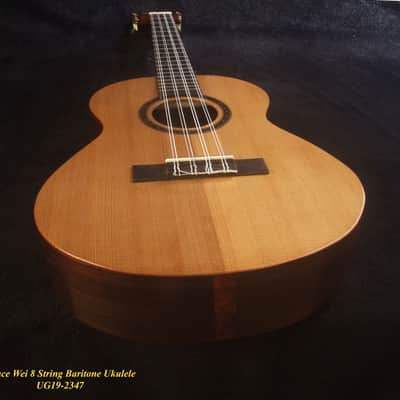 Gift for Musician - Handmade 8 String Baritone Ukulele, Solid Spruce, Indian Rosewood, Mop Inlay, Soft-bag, Bruce Wei UG19-2347 image 9