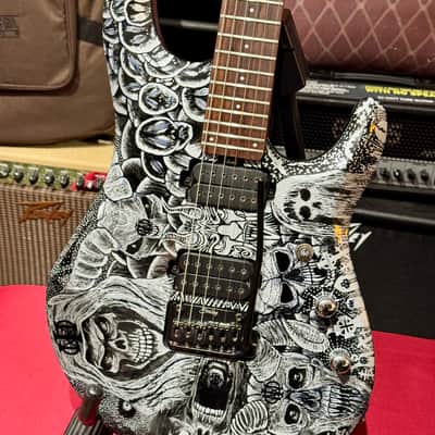 Sterling JP50 by Music Man “ Custom Al’s Paint SKULLS “ 2026 - Satin Black & Silver image 6