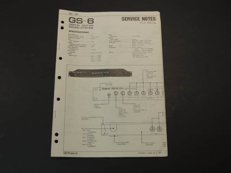 Roland GS-6 Service Notes