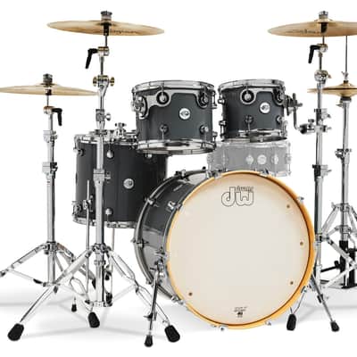 DW Design Series 4-Piece 22" Bass Drum Maple Shell Pack - Steel Gray w/Chrome Hardware image 2