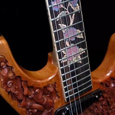 Blueberry Handmade Electric Guitar Hindu Motif with Seymour Duncan Pickups image 17