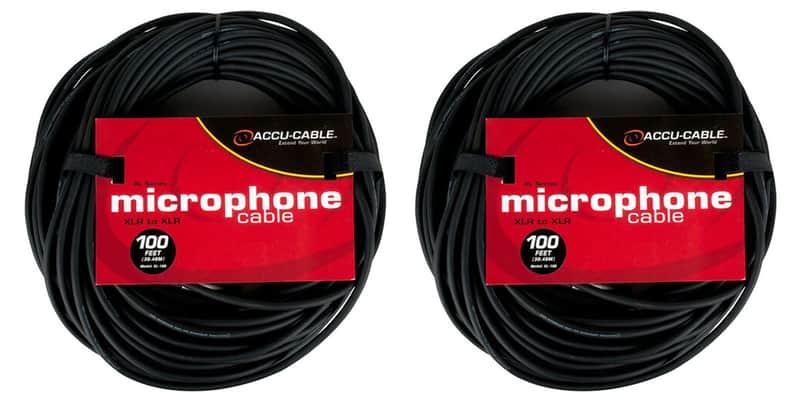 Accu-Cable XL100A 100-Foot 3-Pin Male to Female XLR Balanced Audio Cable image 1