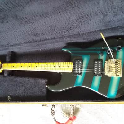 Kramer Pacer 1982 Black/Blue Pipes/Maple image 2