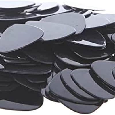 100-Pack Black Celluloid Guitar Picks Size Medium .71mm Plectrums for Acoustic and Electric Guitars Bulk Set for Music Mastery also Great Necklaces or Earrings for the Guitar Lover in Your Life image 2