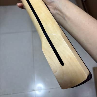 AAAA 6 String Rosewood Fretless Natural wood color Maple Electric guitar neck image 7