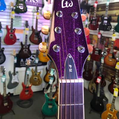 ESP LTD TL-6 Acoustic / Electric Guitar - Purple Sparkle Burst image 22