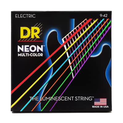 DR Strings - Neon Multi-Color 9-42 Light Guitar Strings - The Luminescent String image 1