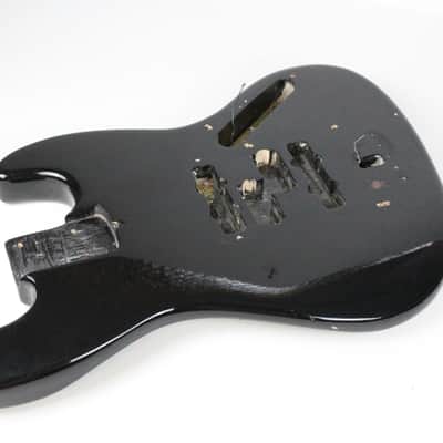 1974 Vintage Fender Jazz Bass BODY Black Re-fin American JazzBass Precision Lightweight 4.2 LBS 1970's image 4
