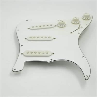 White Left Handed Stratocaster Strat Style Guitar Loaded Prewired Pickguard image 6