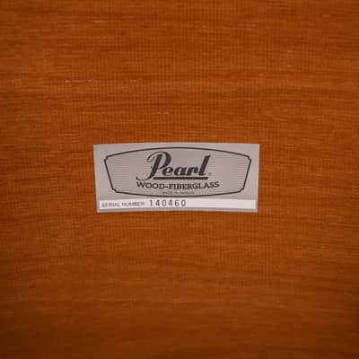 Pearl Wood Fiberglass Reissue Piano Black Drum Set image 16