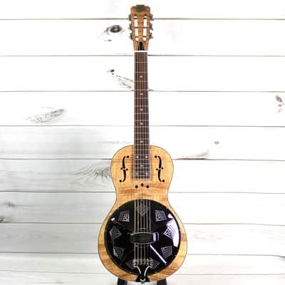 Royall Flame Maple Parlor Resonator Guitar Natural Satin Finish image 2