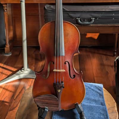 Revived Antique Unlabeled French Strad Copy 4/4 Violin Vintage 1920's Fiddle w/ New Brazilwood Bow and Composite Case image 2