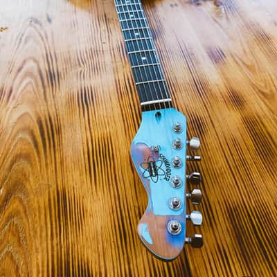 MADE TO ORDER - The Navajo Guslinger - Tribal Style Esquire Thinline Tele - Wine Red/Azul/Brown image 12