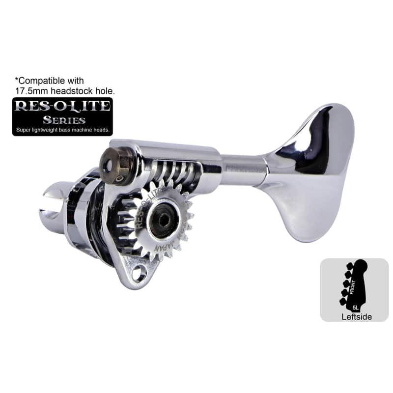 GOTOH GRL510M-12 Res-o-Lite Open Gear Bass Tuner Molded, Chrome, 5L image 1