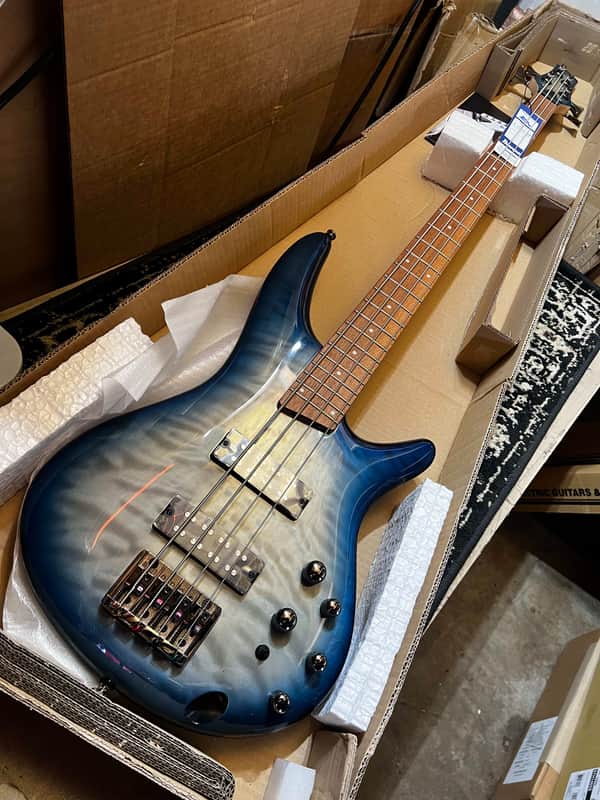Mint Ibanez SR Standard SR400EQM Bass Guitar - Stained Cosmic Blue Starburst image 1