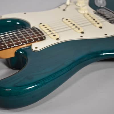 1998 Fender American Deluxe Stratocaster Transparent Teal w/HSC image 9