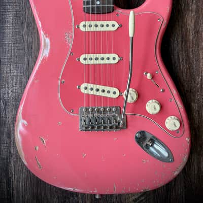 S C H E M A T I C A   ST Type Custom Relic Tahitian Coral matching Headstock and PG w/ Fender ‘57/‘62 pickups image 2
