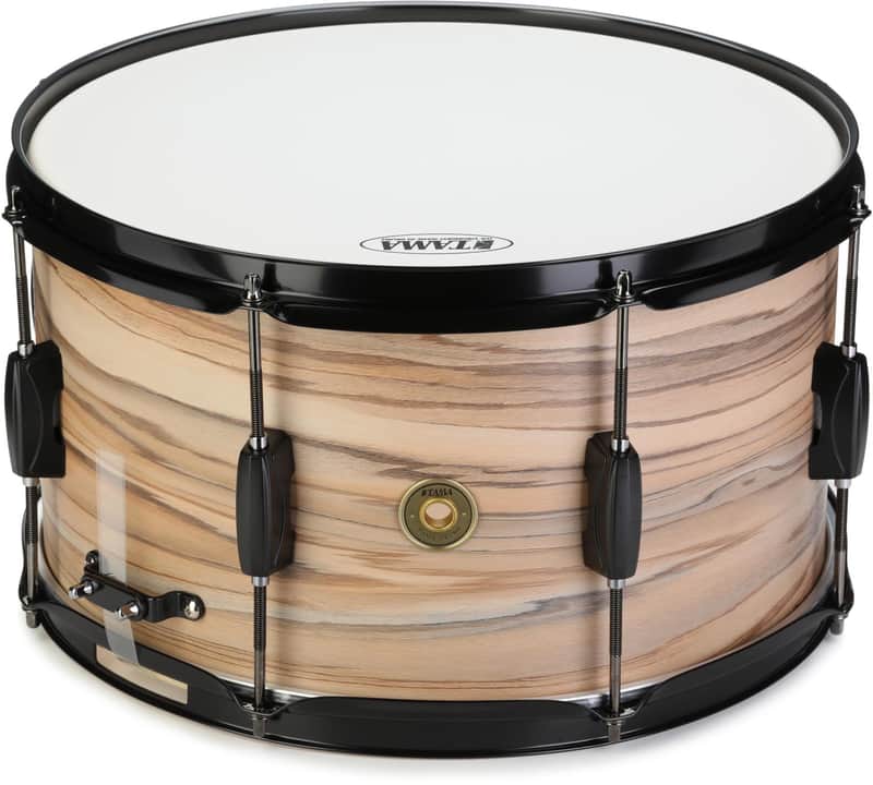 Tama Woodworks Snare Drum - 8 x 14-inch - Natural Zebrawood Wrap image 1