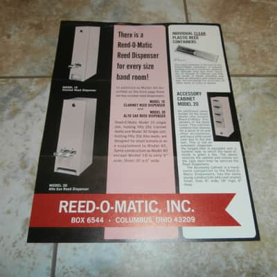 Vintage 1960's Reed-O-Matic Reed Dispenser Flyer! Original Ad, Cool Case Candy, Paperwork! image 1