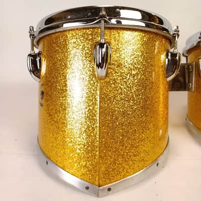 Slingerland 12,8,10,13"Gold Sparkle Marching Quads-Tom Drums Vintage 70s 5Ply US image 25