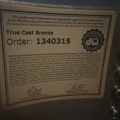 DW 5x14 True Cast bell brass snare #20 of 100 - Sand cast bronze image 7