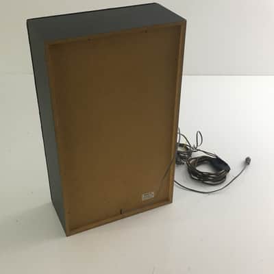 Vintage Home Audio BookShelf Speaker Grey Cabinet + 2 Cable Plugs Rare Vintage 1980s? image 7