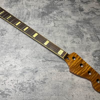 Real Life Relics Aged Jazz Bass® Neck Replacement Block Inlay Markers Roasted Flame Maple/Rosewood JBRMRFB #3
