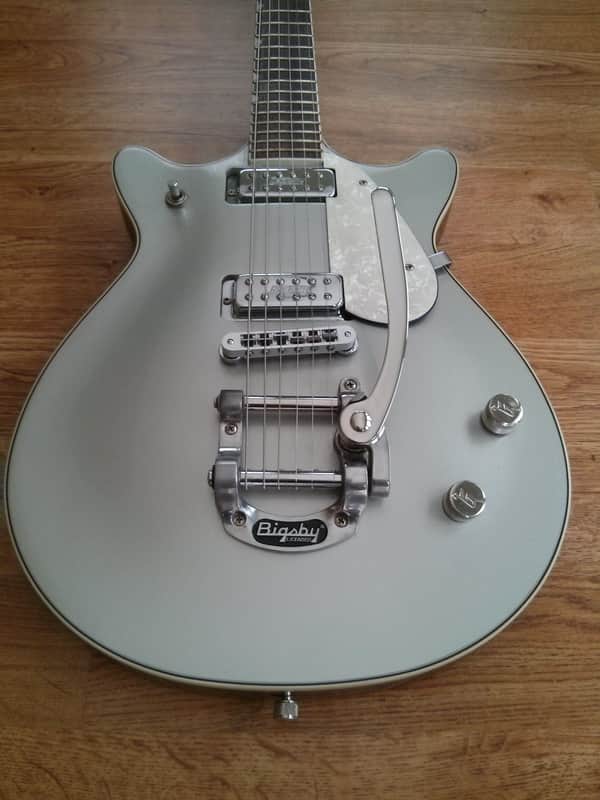 Gretsch G5246T Double Jet with Bigsby - Silver Sparkle image 1