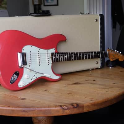 2022 Fender Custom Shop '63 Stratocaster RI Fiesta Red Relic w/Tan G&G Case 7lbs 9oz image 7
