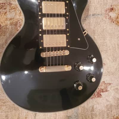 Sekova Les Paul Custom Three Pickup Triple Pickup Black Beauty Pearly Gates 1970s Black / Ebony W Case image 4