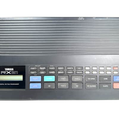 Yamaha drum machine with power supply and midi RX21 1980s - Black metal image 2