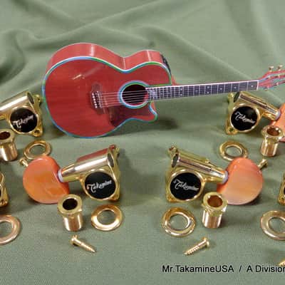 Takamine Pro Series Tuner / Set of 6 / Gold w/Amber Button / OEM Part - TPK0541 image 12