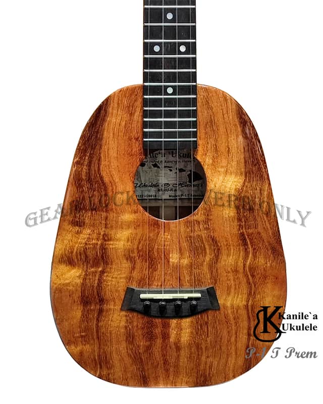 Kanile'a P-1 T Premium Curly all solid hawaiian koa Pineapple shaped Tenor ukulele #26618 image 1